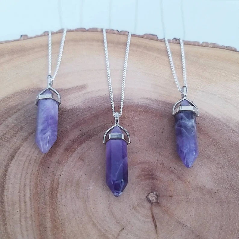 Amethyst Crystal Gemstone Necklace