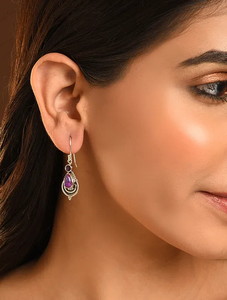 Amethyst and Turquoise Teardrop Sterling Silvers Earrings