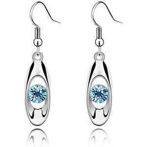 Fashion Crystal Drop Earring Oval Dangle Earrings