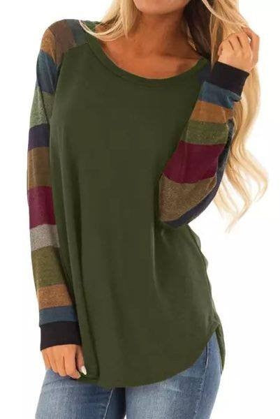 Green Color Blocking Long Sleeve Shirt