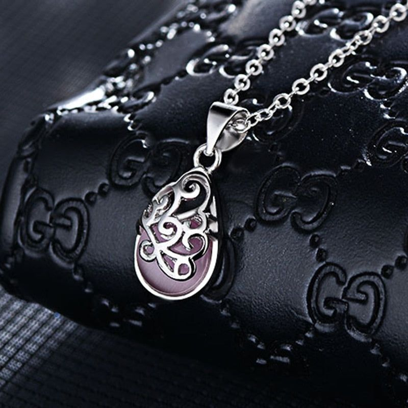 Pink Moonlight Cat's Eye Fashion Pendant