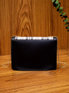Plaid Pattern Flap Chain Bag