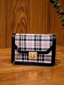 Plaid Pattern Flap Chain Bag