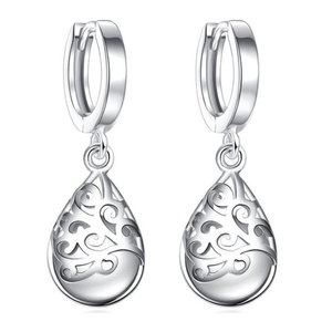 White Moonstone Sterling Silver Earrings