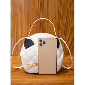 Women's Cartoon Graphic Quilted Circle Bag